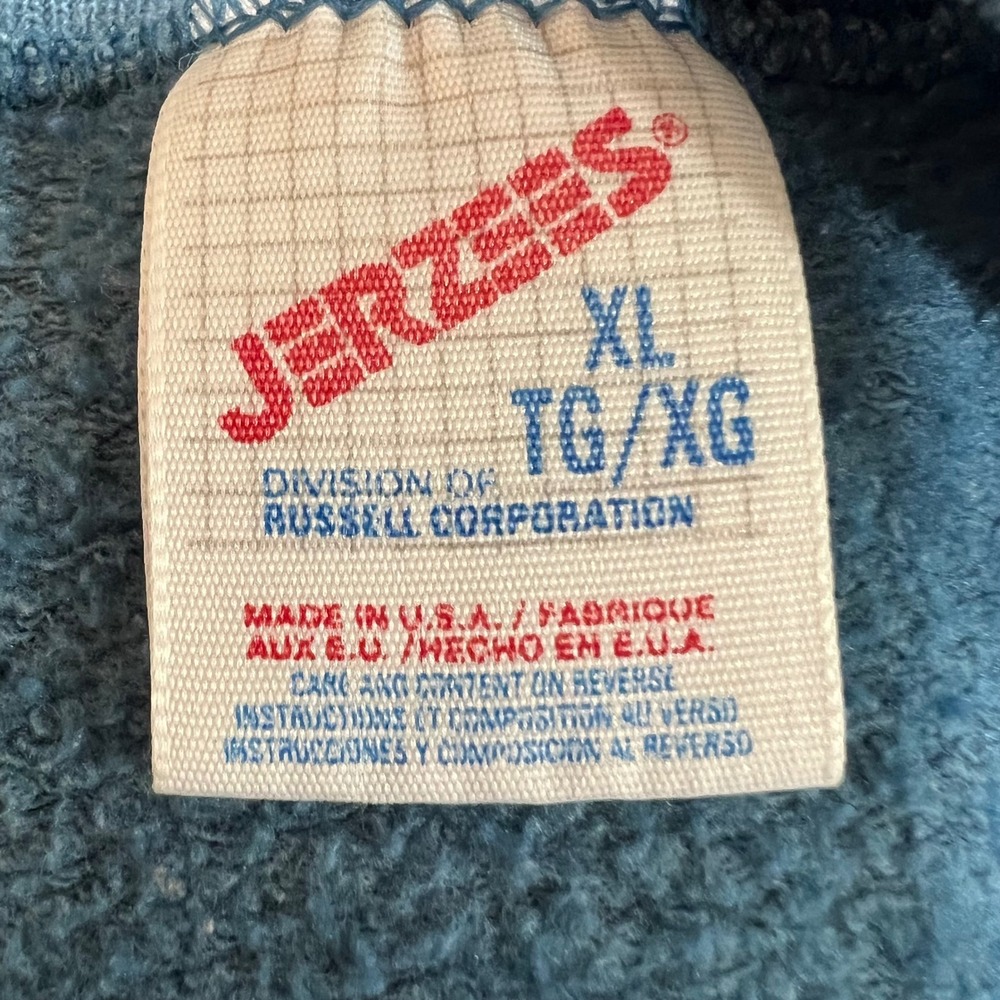 Vintage Jerzees Patchwork Friends Graphic Sweatshirt Cottagecore USA XL - Picture 8 of 11